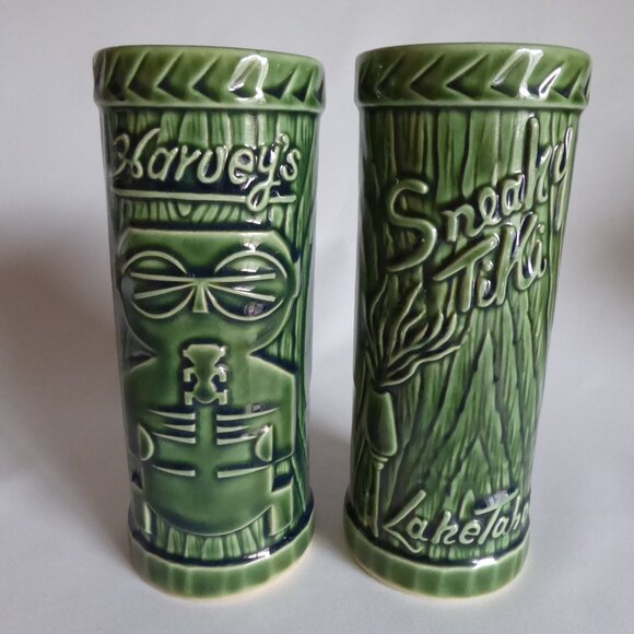 Otagiri Other - VINTAGE HARVEY’S SNEAKY TIKI LAKE TAHOE OTAGIRI MERCANTILE CERAMIC TIKI MUG SET